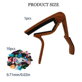 Guitar Capo, Guitar Accessories, 11-Piece Set With Capo And 10 Picks For Acoustic, Electric, Classical Guitars And Ukulele, Quick Key Changes For Performances And Practice