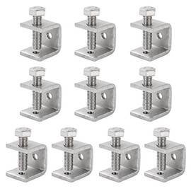 53/64” (21 mm) Mini C Clamps Stainless Steel, Small C-Clamp Tiger Clamp G-Clamp U Clamps Heavy Duty for Woodworking Welding Building Household, 1/8”(4 mm) Thickness (10 Pack)
