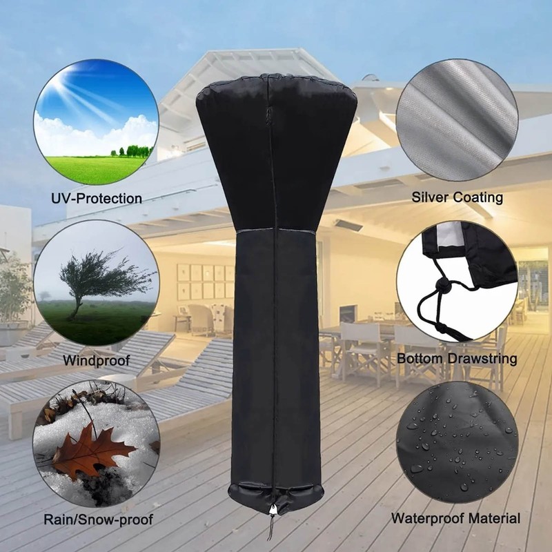 Patio Heater Covers Waterproof Dustproof UV Resistant Standing Garden Heater