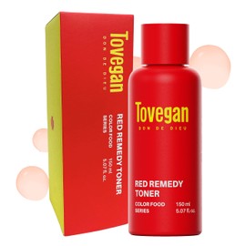 Tovegan Tuvigan Red Remedy Toner, 5.1 fl oz (150 ml), Lotion, Wiping, Hibiscus Extract, Moisturizing, Skin Care, Tone Up, Additive-Free