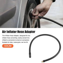 X AUTOHAUX 50cm Threaded Tire Inflator Extension Hose Chuck Adapter Air Pump Tube Tire Valve Connection Pipe for Car Truck Bike MTB Copper Rubber