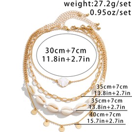 Stocking Stuffers Holiday Outfits for Women 2024 Shell Necklace for Women Layered Seashell Necklace Starfish Gold Necklace Stack Summer Surfer Necklace Beach Essentials Summer Outfits Accessories for Women