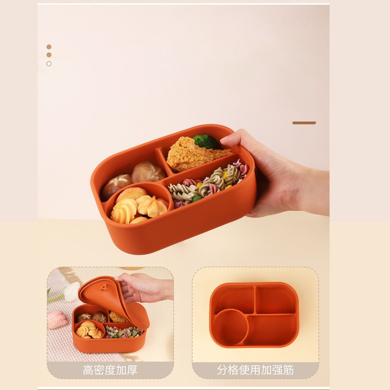 Silicone Lunch Box Microwave Safe Reusable Leakproof Food Storage Container