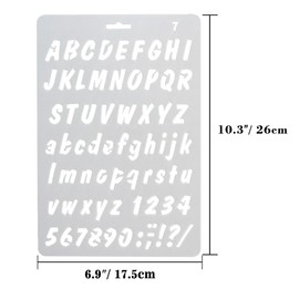 Enviner Set of 8 Stencil Sheets Alphabet Number Drawing Drawing Template Kids School Album Template Notebook Template Drawing Tool Coloring Flower Pattern Ruler Numbers DIY Album