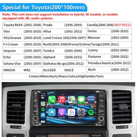 Plug&Play Car Radio for Toyota 4Runner 2003-2009,for Tundra 2003-2006, for Sequoia 2003-2007，7 Inch IPS Touch Screen with Wireless CarPlay&Android Auto&Mirror Link Bluetooth AM/FM Backup Camera