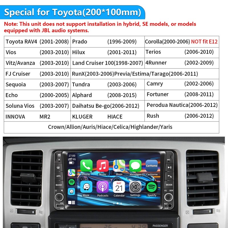 Plug&Play Car Radio for Toyota 4Runner 2003-2009,for Tundra 2003-2006, for