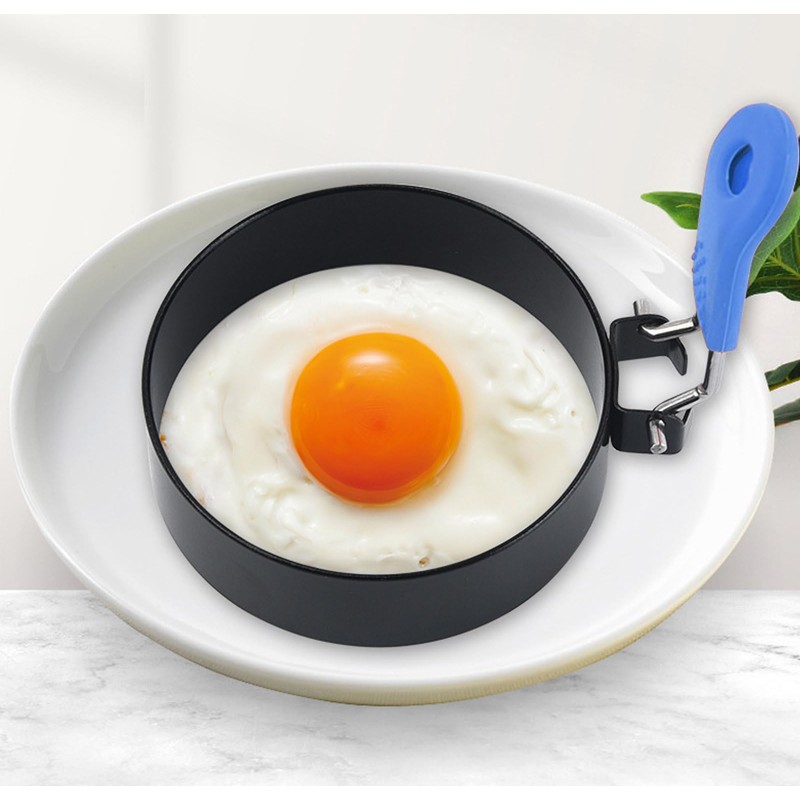 Egg Ring 2-Pack Stainless Steel Egg Rings with Anti-Scald Folding