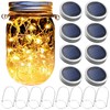 Mason Jar Solar Lantern Lights, 8 Pack 30 LED Bulbs