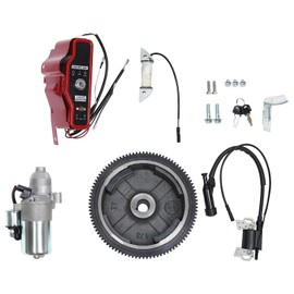 Electric Start Kit Starter Motor Compatible withHonda GX240 8HP and GX270 9HP, GX240 GX270 Electric Start Kit Starter Motor Flywheel Switch for Honda-Flywheel Switch Engine