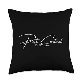 Funny Pest Control Bug Killer Rats Termites Funny Control Rats Termites Mice Ants Sexy Pest Guy Throw Pillow, 18x18, Multicolor