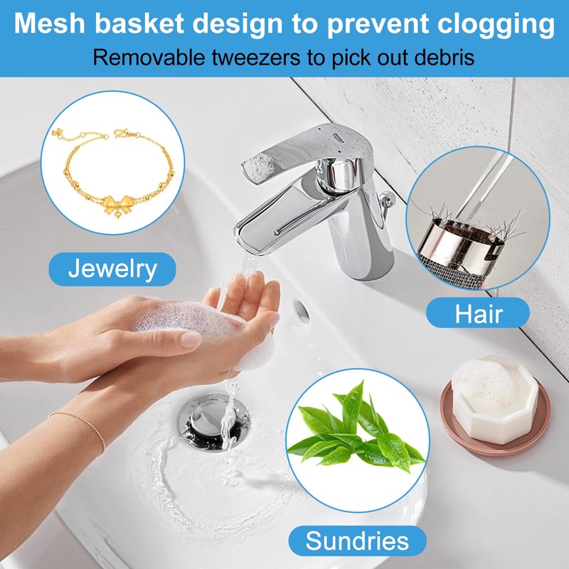 Sink Plug for 34-40 mm Drain Drain Pack of 2