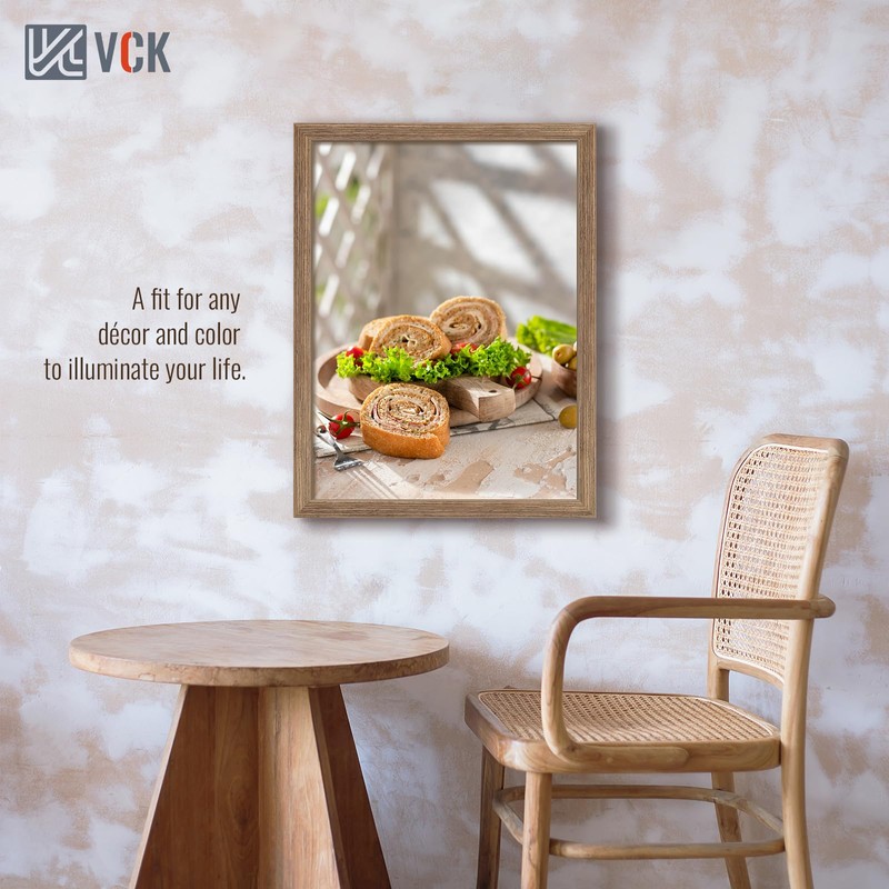 VCK 18x24 Poster Frame 3 Pack, Brown Walnut Wood Picture