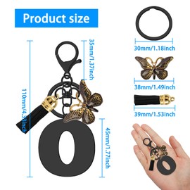 Vadaka Alphabet Initial Letter Keychain Initial Letter Keyring Tassel Pendant Keyring Keychain Key Ring for Women Men Key chain for Wallet Purses Letter Stainless Steel Keyring A-Z Letter Keychain