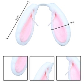 AOVNA Giant Plush White Bunny Ears Headband Plush Rabbit Ears Headband Cosplay Costume Fancy Dress Up for Girls Head Wear Props (White)