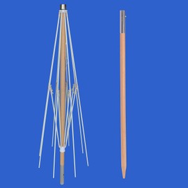 AMMSUN 7.5ft Commercial Grade Patio Beach Umbrella with Air- Vent Ash Wood Pole & Carry Bag (230cm, Green/White)