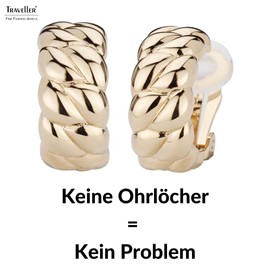 Traveller 156926 Clip-On Earrings 22 Carat Gold-Plated Half Hoop Earrings, Yellow Gold, No Gemstone