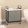 STORAGE MANIAC Rolling Laundry Hamper with Wheels 2-Section Laundry Sorter