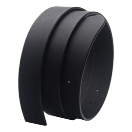 QHA Mens Real Leather Belts for Men Jeans 100% Full Grain Replacement Belt Strap no Buckle 32mm Wide Q12 Black-44-48"