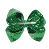 AMYDECOR 8 Inch Green Sparkly Glitter Sequin Hair Bows for