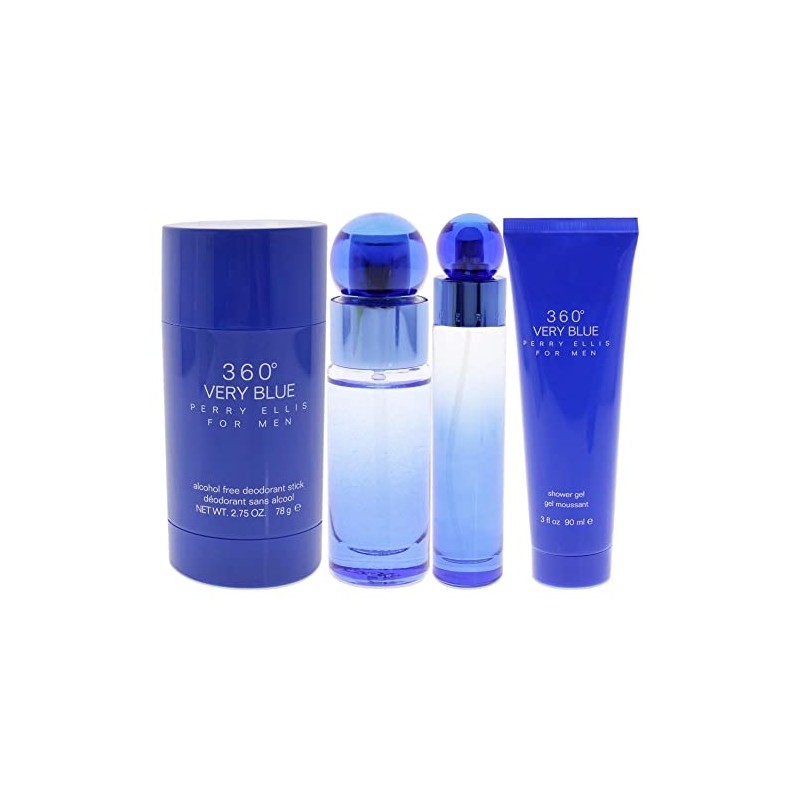 Perry Ellis 360 Very Blue For Men 4 PCS Eau