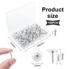 150 Count Push Pins, FYNCYboo Clear Thumb Tacks Clear Plastic