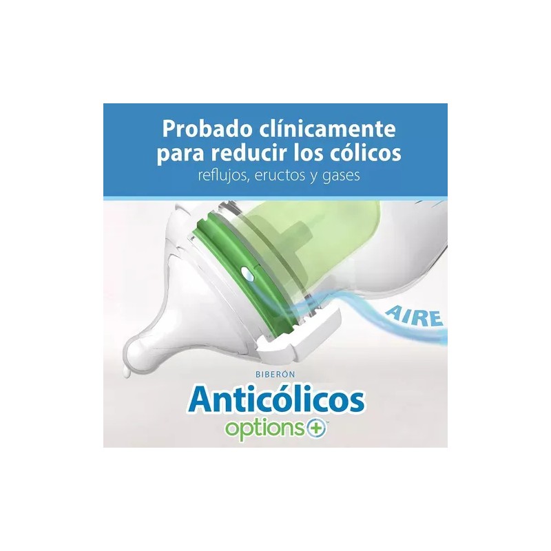 Biberón Dr Brown's Options+ Cuello Ancho 9 Oz Anticólicos 2