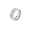 Mauzew White Gold Rings Cubic Zirconia Love Ring Stackable Rings