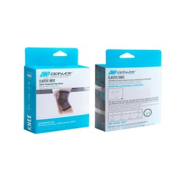 DonJoy Advantage Slip-on Elastic Knee Sleeve for Srains, Strains, Swelling, Soreness, Arthritis - Easy to Apply Stretch Elastic with Expansion Panels - Black, Medium fits 14" to 15"