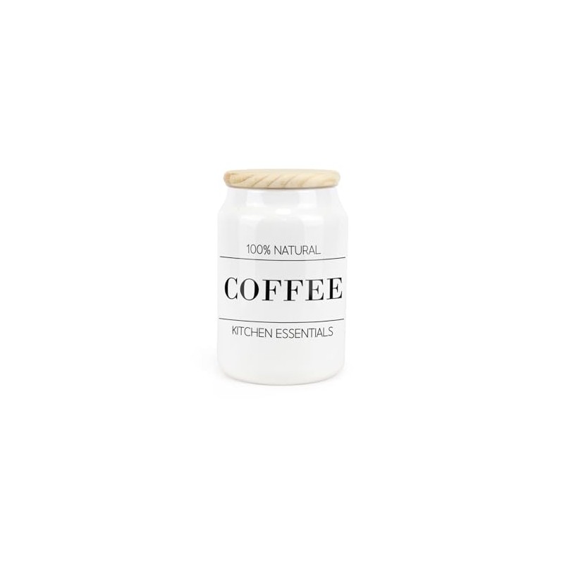 Purely Home Minimalist Ceramic Coffee Canister - Simplistic Black &