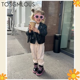 TOSGMLOUS 3-12 Years Kids Polarized Sunglasses Boys Girls Soft TPEE Frame Cat Eye Design Fashion UV400 Protection Glasses, 2 Pack( White + Yellow), Medium