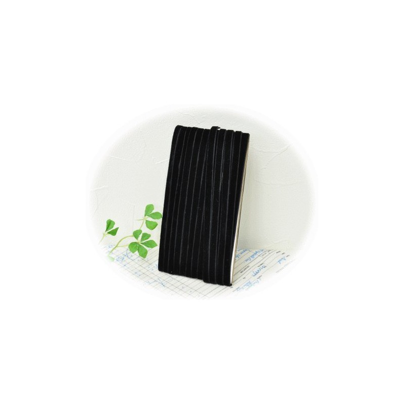 207-03 Black Double-Sided Velvet Ribbon, Approx. 16.4 ft (5 m),