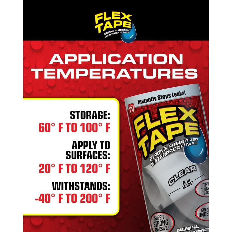 Flex Tape, Mini, Black, 3-Pack, Original Thick Flexible Rubberized Waterproof