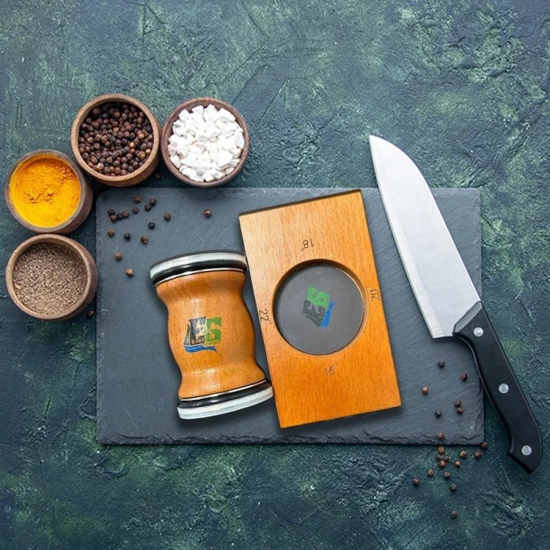 EVERGROVE Rolling Knife Sharpener Kit - Diamond-Coated Discs, Magnetic Angle