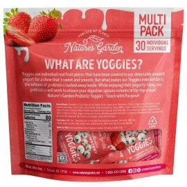 Nature's Garden Probiotic Yoggies Strawberry Real Fruit 0.7 Ounce (30 Pack)