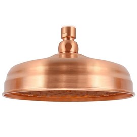 Cabezal de ducha de 8 pulgadas de acero inoxidable y cobre, antiguo color rojo, gran rociador redondo de lluvia, boquilla de aspersor de alta presión de cabezal único, reemplazo para baño, jardín