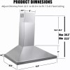 Zomagas 450CFM Wall Mount Range Hood 24 in Kitchen Vent