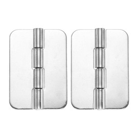 uxcell 2 Pack Heavy Duty Weldable Hinges, 3" x 1.97" x 0.08" Weld on Butt Hinge 304 Stainless Steel Folding Metal Gate Hinges with Rounded Corners for Trailer Doors, Silver