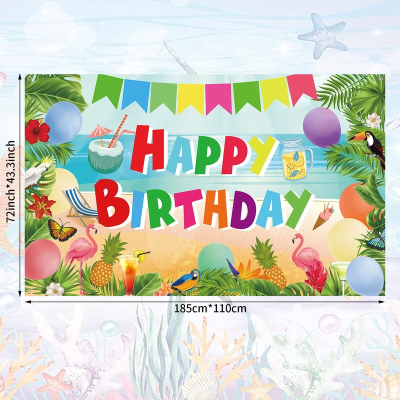 Tropical Balloons Garland Kit, 65 Pcs Hawaiian Birthday Party Decorations,