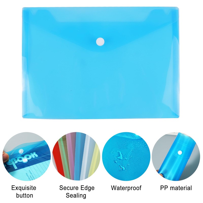 Pack of 10 Document Wallets A5 Filing Colours Document Folder