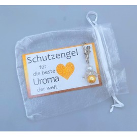 MKISHINE Schutzengel Schlüsselanhänger Geschenke für Uroma von Enkelin Enkeln, Uroma Geschenke -Geburtstagsgeschenk Uroma Personalisierte, Großelterntag Erntedankfest Weihnachtsgeschenke Uroma