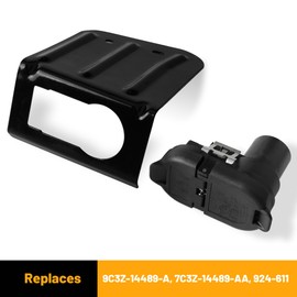 924-611 Trailer Tow Connector Plug w/Bracket Support 9C3Z-14489-A for Ford F-150 F-250 F-350 Super Duty