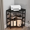 VEDECASA Corner Printer Stand Table with Power Outlet Charging Plugs