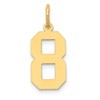 Solid 14k Yellow Gold Medium Number 8 Charm Pendant -