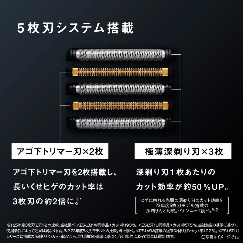 パナソニック メンズ シェーバー ラムダッシュ PRO 5枚刃 電動 髭剃り ラムダッシュAI⁺ ACアダプター充電