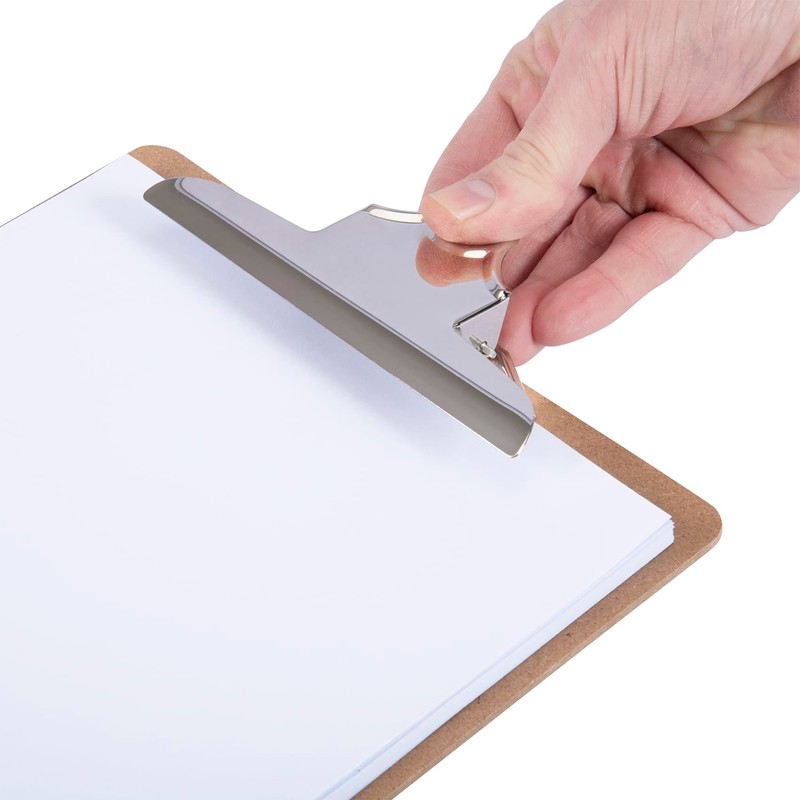 Officely A4 Masonite Hardboard Clipboard, Durable Strong Clip (Pack of