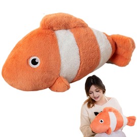 COSGOO 19.6 Inch Clownfish Throw Pillow Hugging Clown Fish Plush Clownfish Stuffed Animal Toys Clown Fish Pillow Sofa Cushion Clownfish Gift for Kids Or Lovers in Valentine's Day, Birthday...
