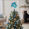 Soulchen Christmas Beach Tree Topper Metal Blue Sea Turtle Treetop