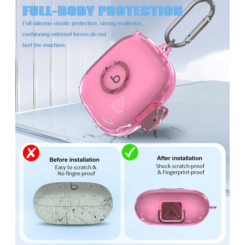 Case for Beats Powerbeats Pro 2，Safety Lock Switch，Clear TPU Protective