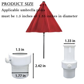Hxszk Pool Umbrella Stabilizer for Single-Threaded Baja Deck Sleeves - Anti-Rotation Insert Adapter Secures 1.35" & 1.5" Poles, White (1 Pack)
