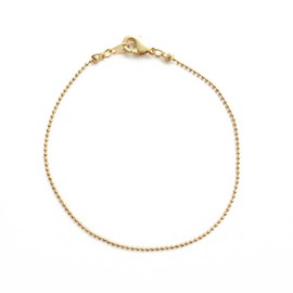 Honeycat 18k Gold Plated Thin Ball Chain Plain Bracelet | Minimalist, Delicate Jewelry (G)